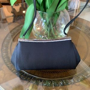 Black satin purse